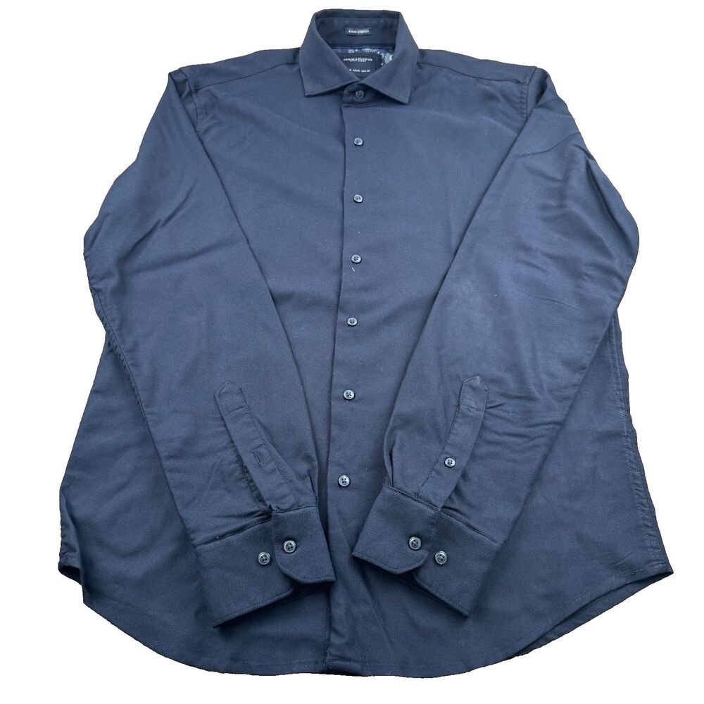 Denim & Flower Ricky Singh Shirt 8 Way Stretch Men's M Navy Button Down